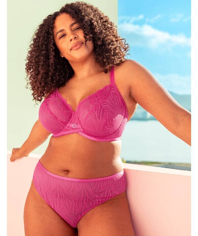 Curvy Kate Lace Daze Balcony Bra - Lipstick Pink - Image 6