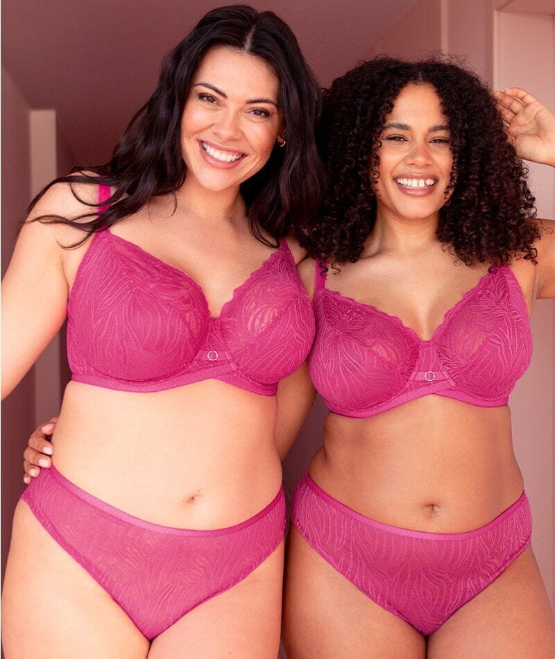 Curvy Kate Lace Daze Balcony Bra - Lipstick Pink - Image 8