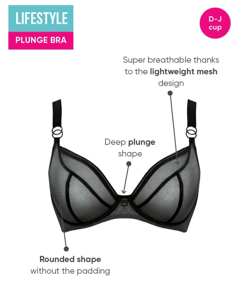 Curvy Kate Lifestyle Plunge Bra - Black - Image 6