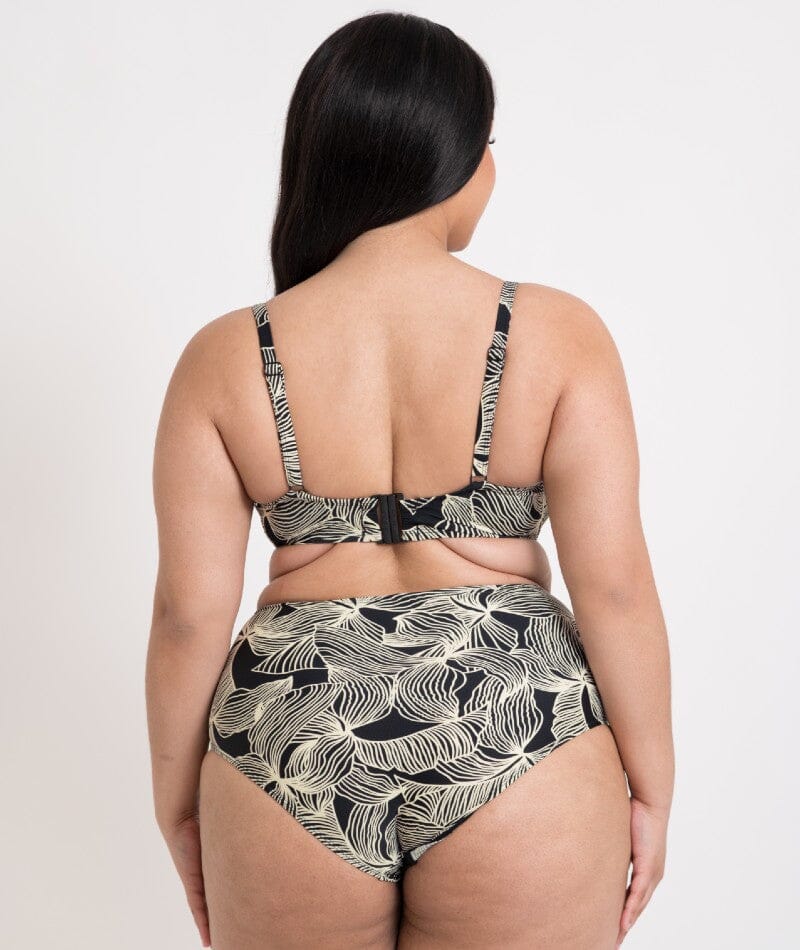 Curvy Kate Ripple Reef Balcony Bikini Top - Black Print - Image 7