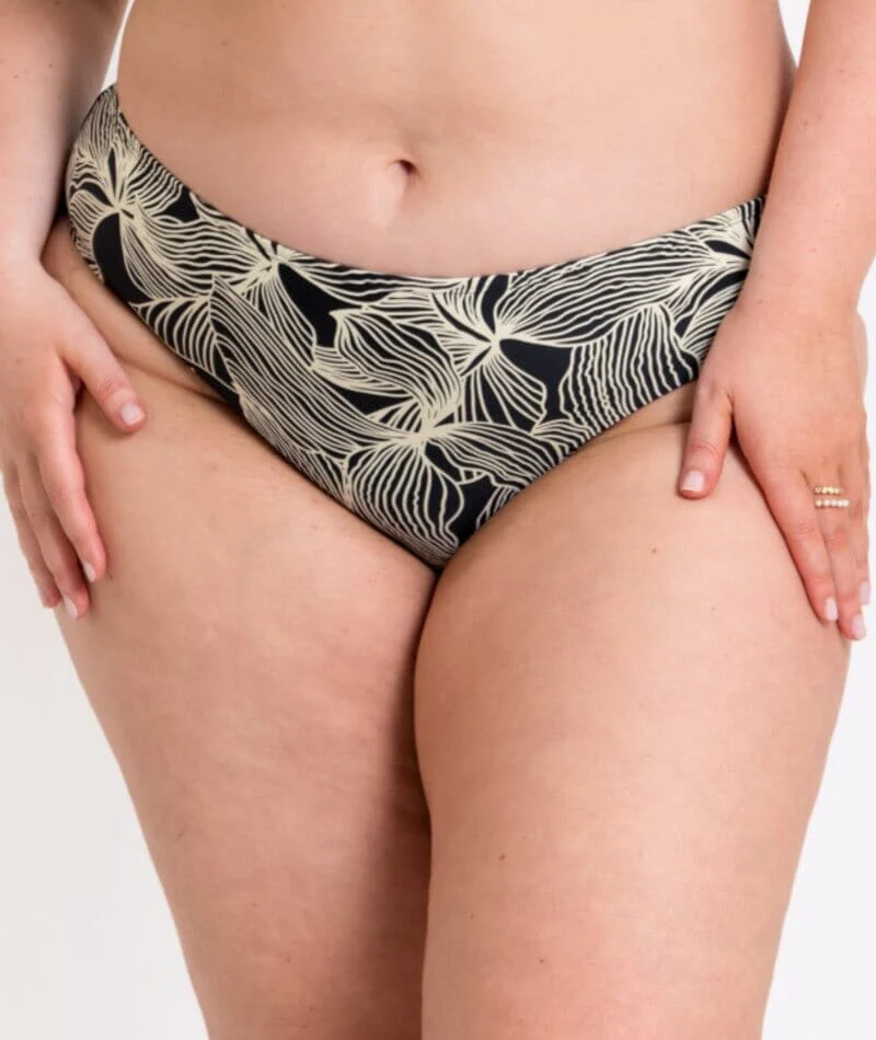 Curvy Kate Ripple Reef Classic Brief - Black Print - Image 5