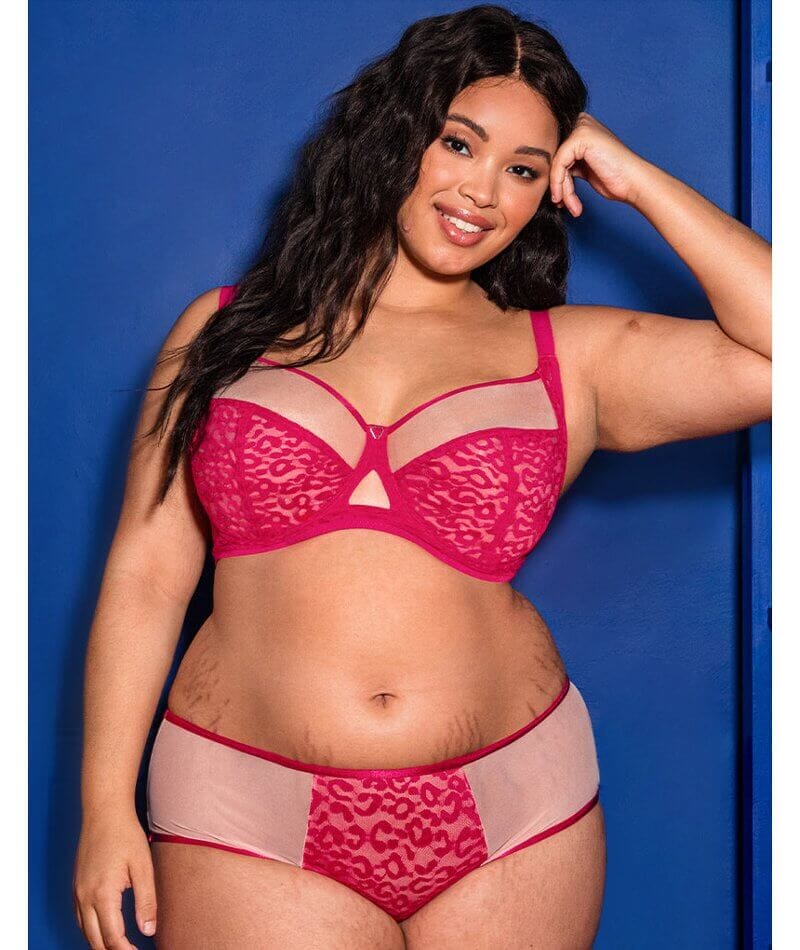 Curvy Kate Victory Wild Balcony Bra - Hot Pink/ Blush - Image 7