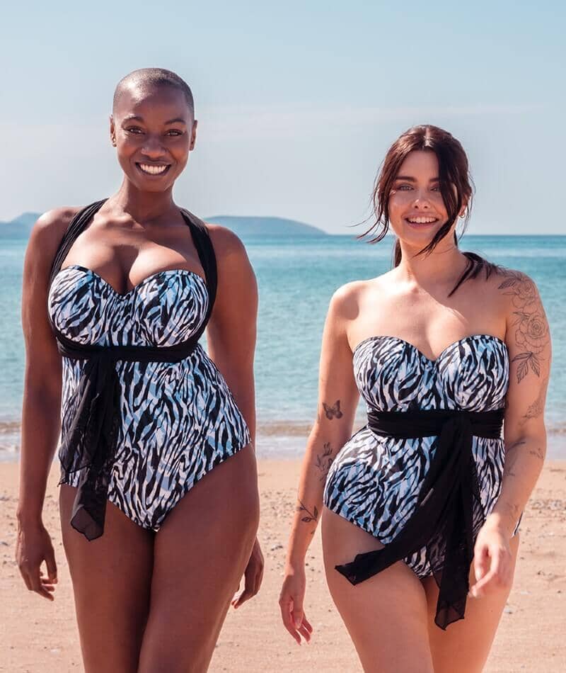 Curvy Kate Wrapsody Bandeau One Piece Swimsuit - Zebra Print - Image 10