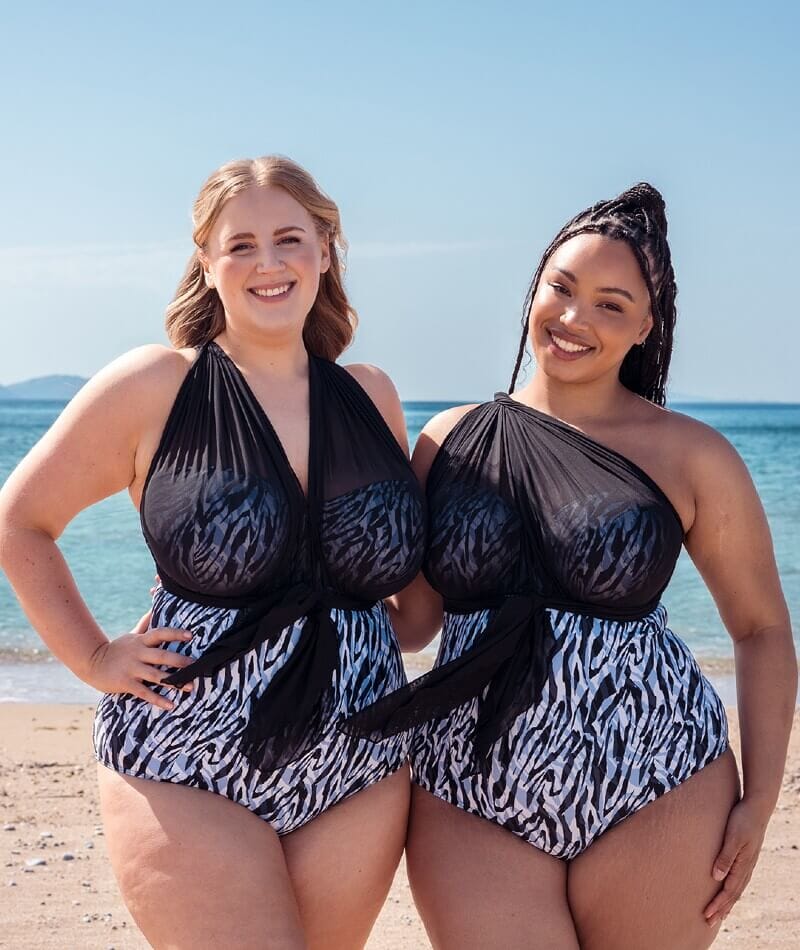 Curvy Kate Wrapsody Bandeau One Piece Swimsuit - Zebra Print - Image 11