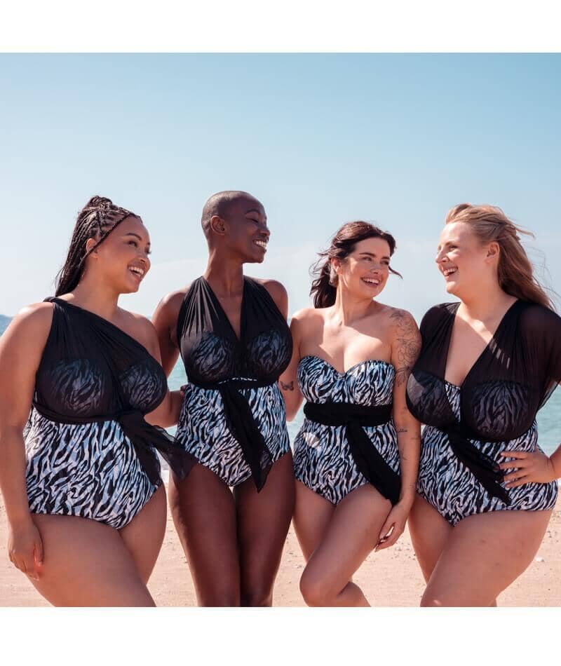 Curvy Kate Wrapsody Bandeau One Piece Swimsuit - Zebra Print - Image 12