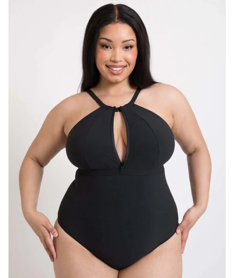 Curvy Kate Zip Tide Wire Free Multiway One Piece Swimsuit - Black - Image 2