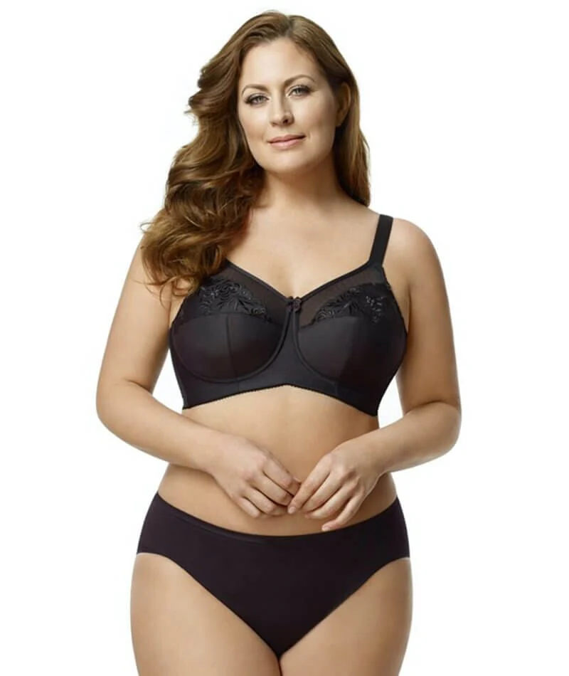 Elila Embroidered Wire-Free Bra - Black - Image 3