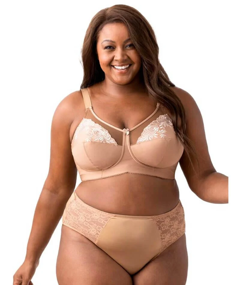 Elila Embroidered Wire-Free Bra - Mocha - Image 4