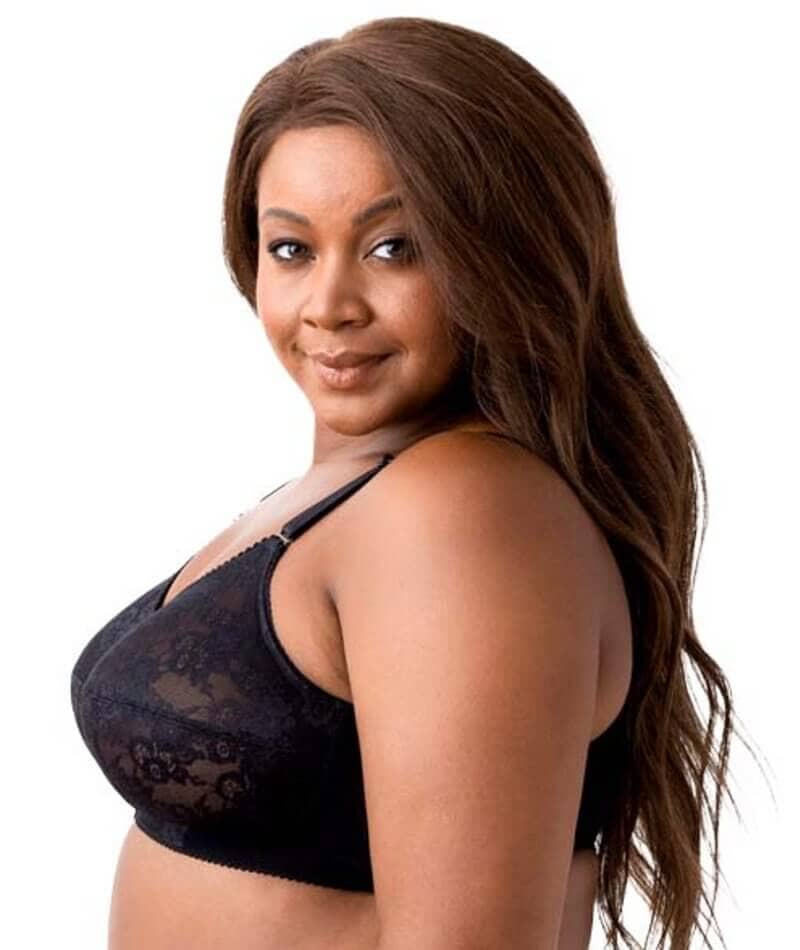 Elila Embroidered Lace Wire-Free Bra - Black - Image 3