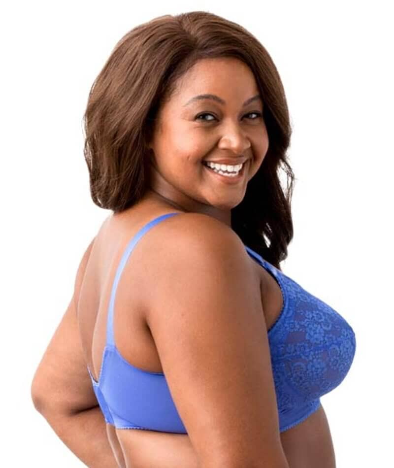 Elila Embroidered Lace Wire-Free Bra - Cobalt - Image 3