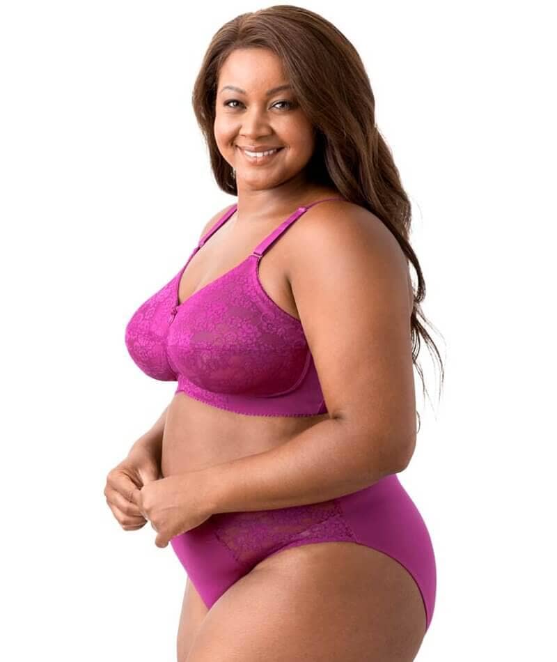 Elila Embroidered Lace Wire-Free Bra - Fuchsia - Image 8