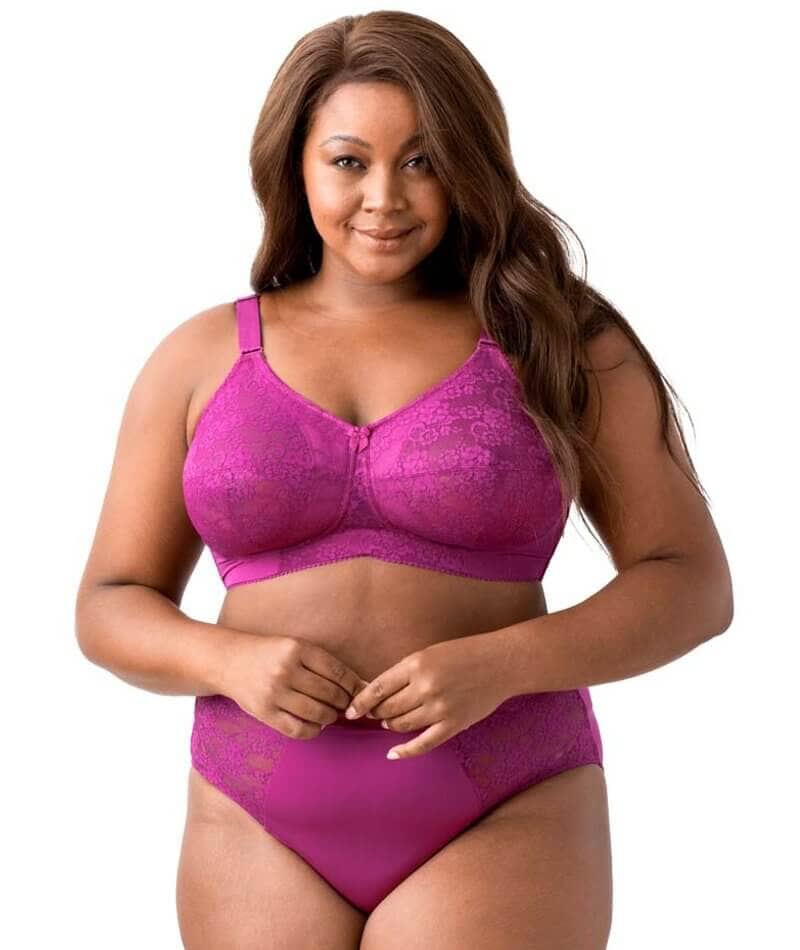 Elila Embroidered Lace Wire-Free Bra - Fuchsia - Image 9