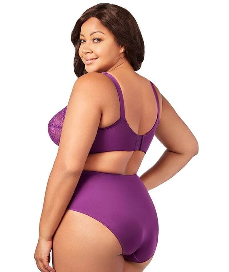 Elila Embroidered Lace Wire-Free Bra - Aubergine - Image 6