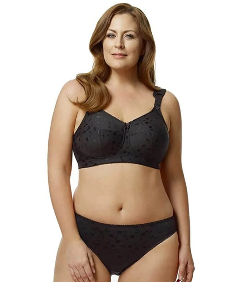 Elila Jacquard Wire-Free Bra - Black - Image 4