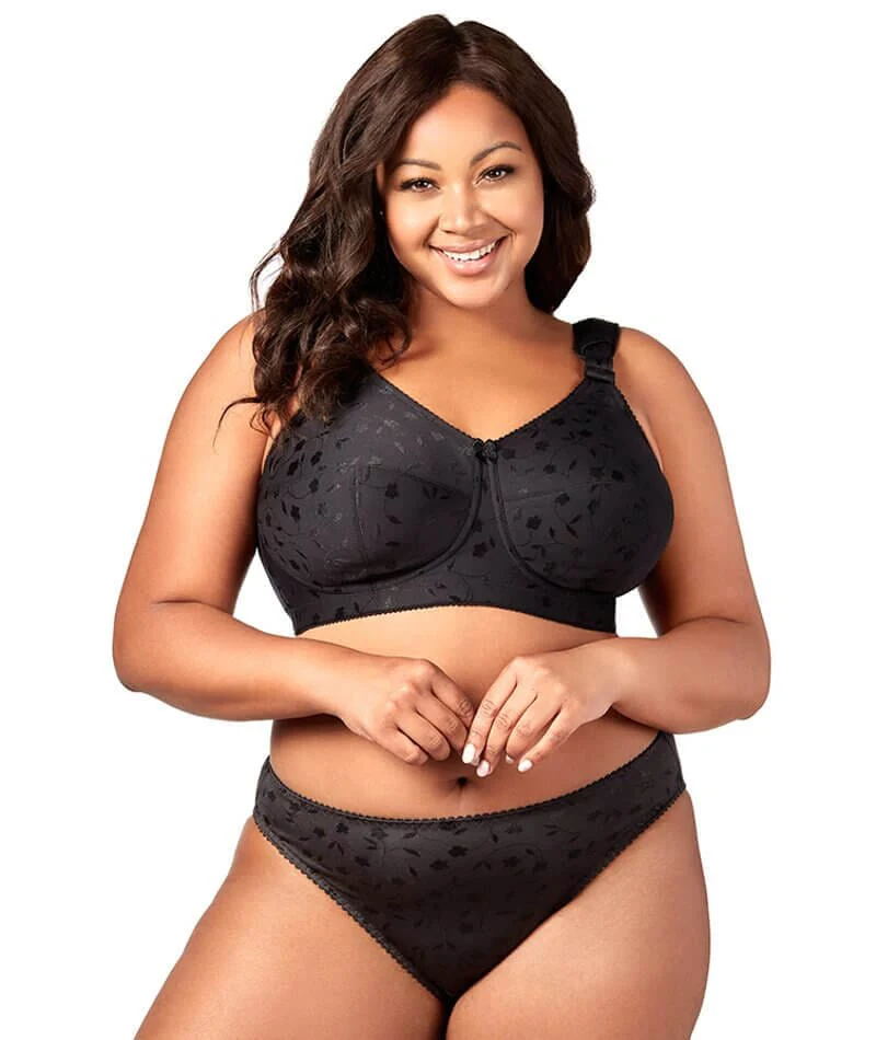 Elila Jacquard Wire-Free Bra - Black - Image 5