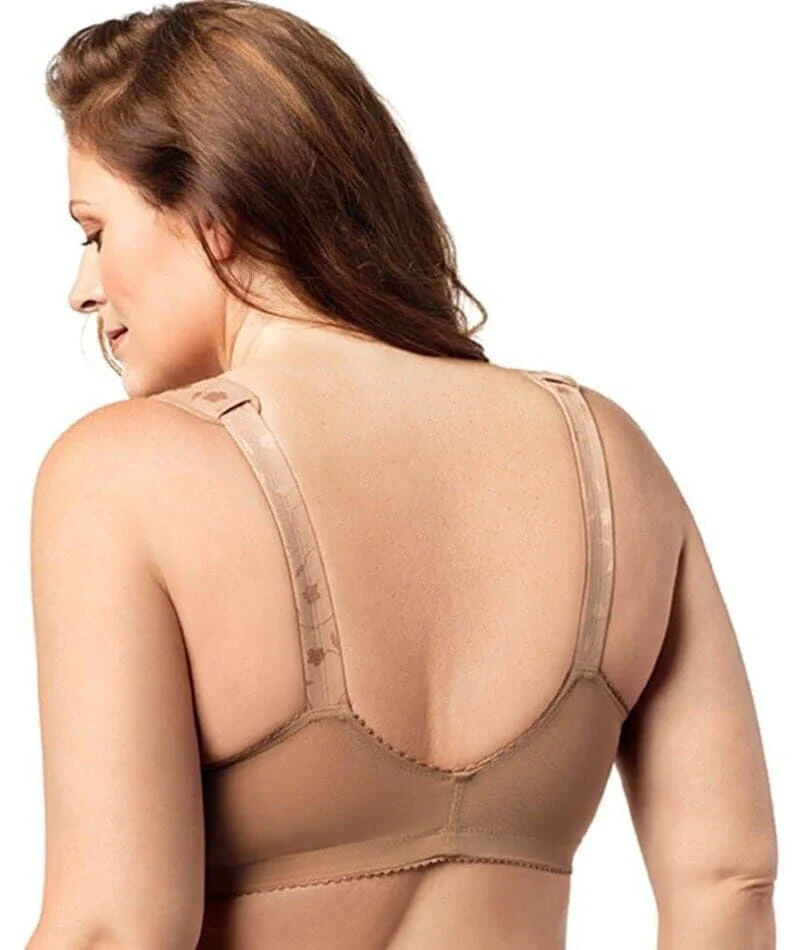 Elila Front Opening Wire-Free Posture Bra - Mocha - Image 2