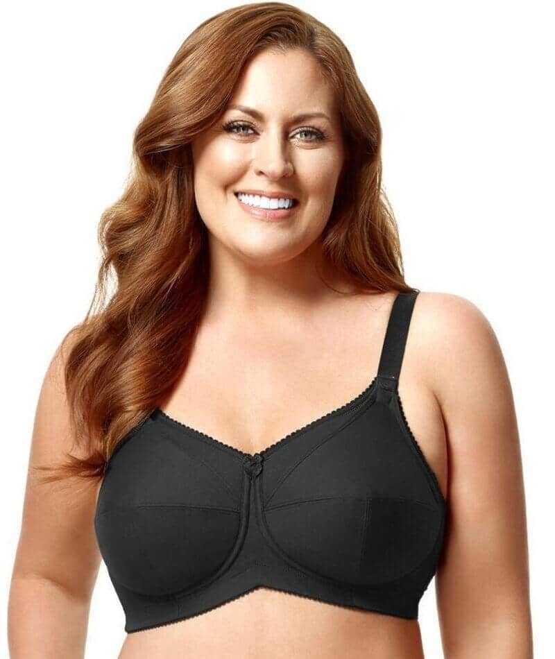 Elila Cotton Cup Wire-Free Nursing Bra - Black - Image 3