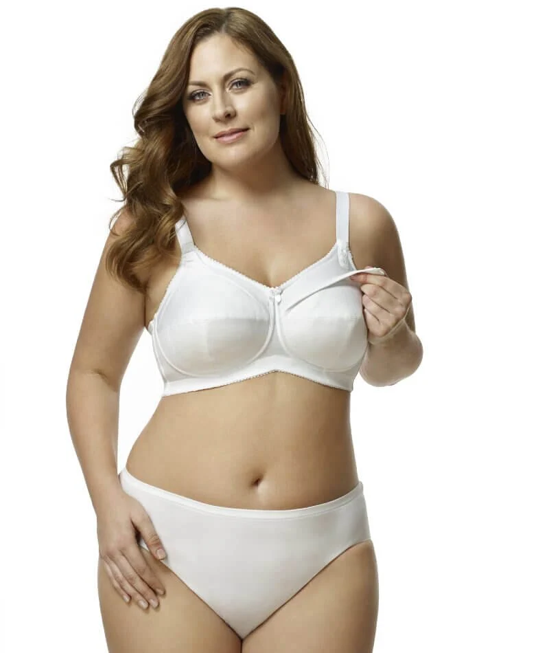 Elila Cotton Cup Wire-Free Nursing Bra - White - Image 3