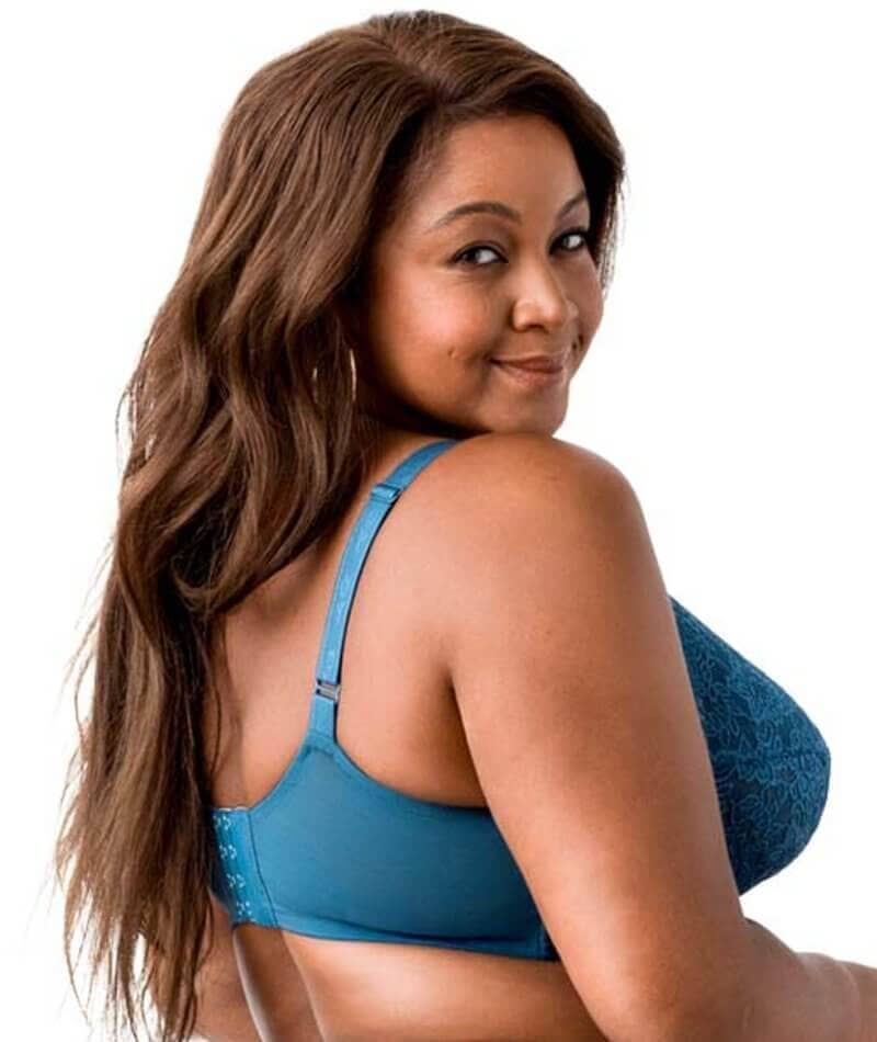 Elila Full Coverage Stretch Lace Underwired Bra - Teal - Image 5