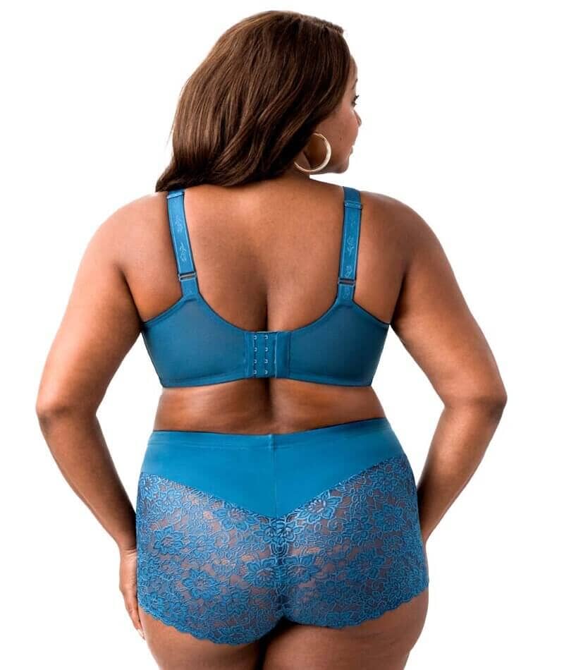 Elila Full Coverage Stretch Lace Underwired Bra - Teal - Image 8