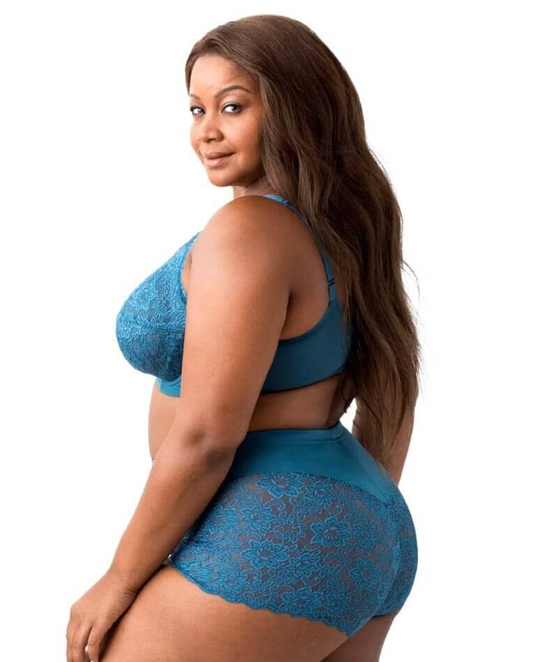 Elila Full Coverage Stretch Lace Underwired Bra - Teal - Image 9