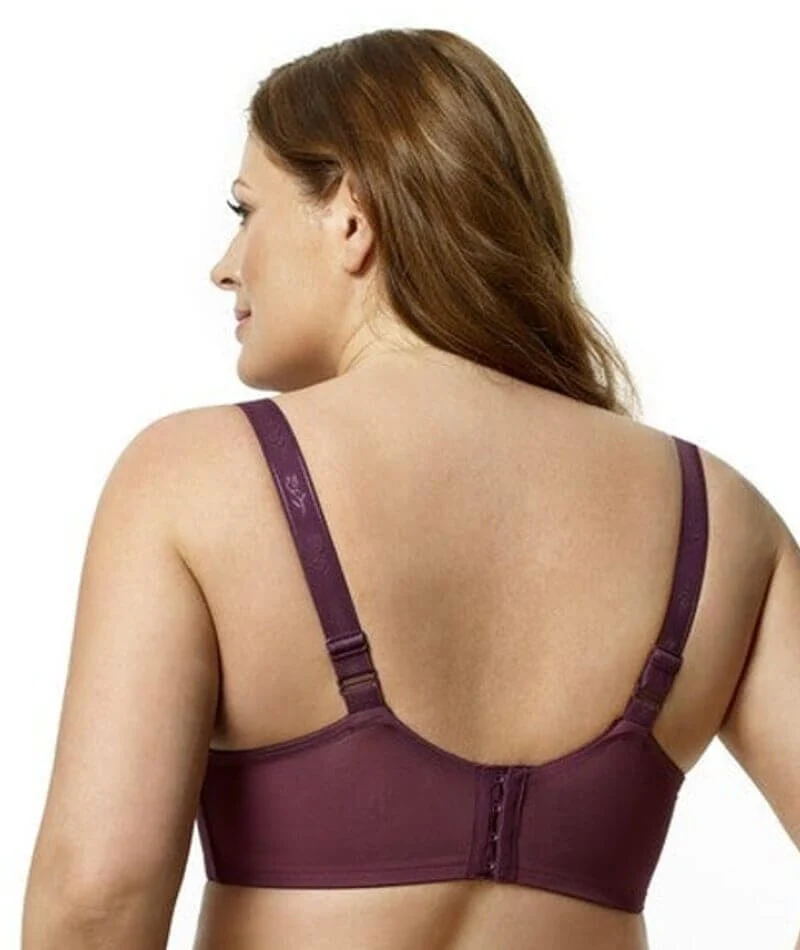 Elila Full Coverage Stretch Lace Underwired Bra - Plum - Image 2