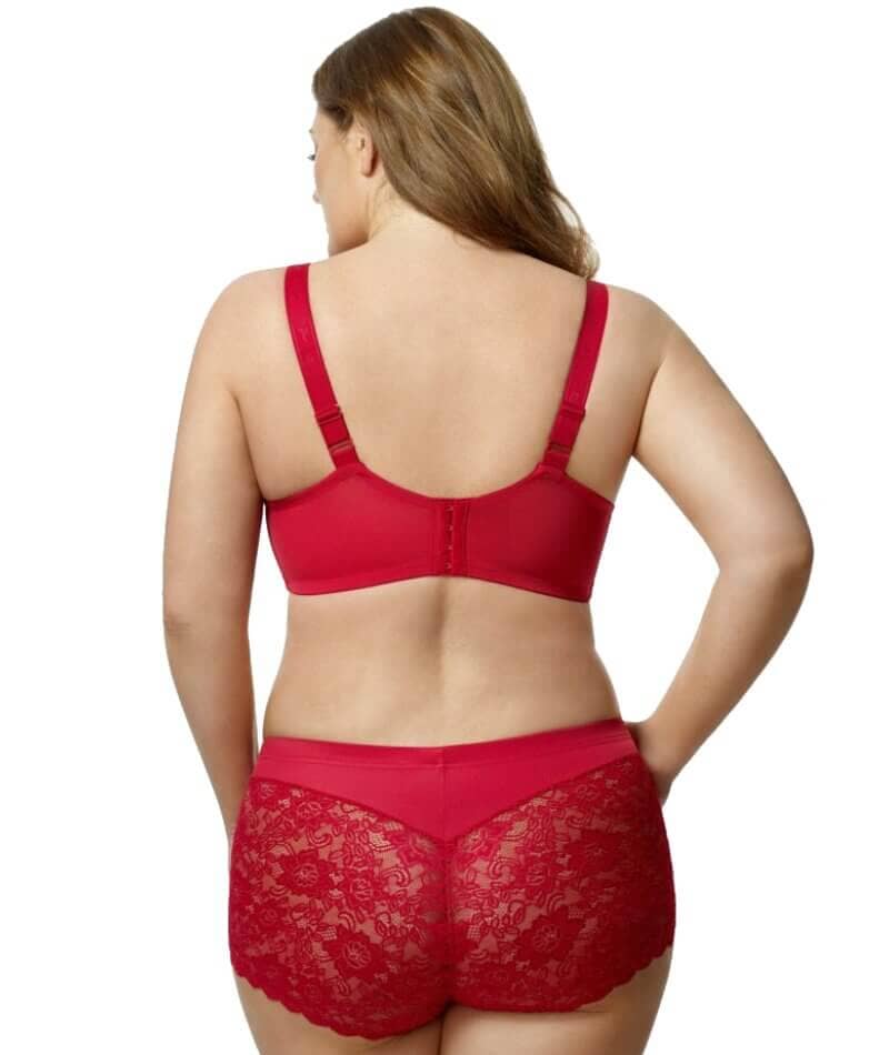 Elila Full Coverage Stretch Lace Underwired Bra - Red - Image 4