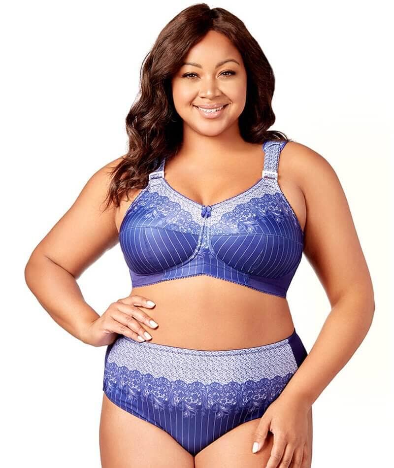 Elila Printed Lace Brief - Blue White - Image 3