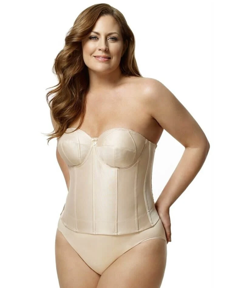 Elila Underwired Satin Strapless Longline - Nude - Image 3