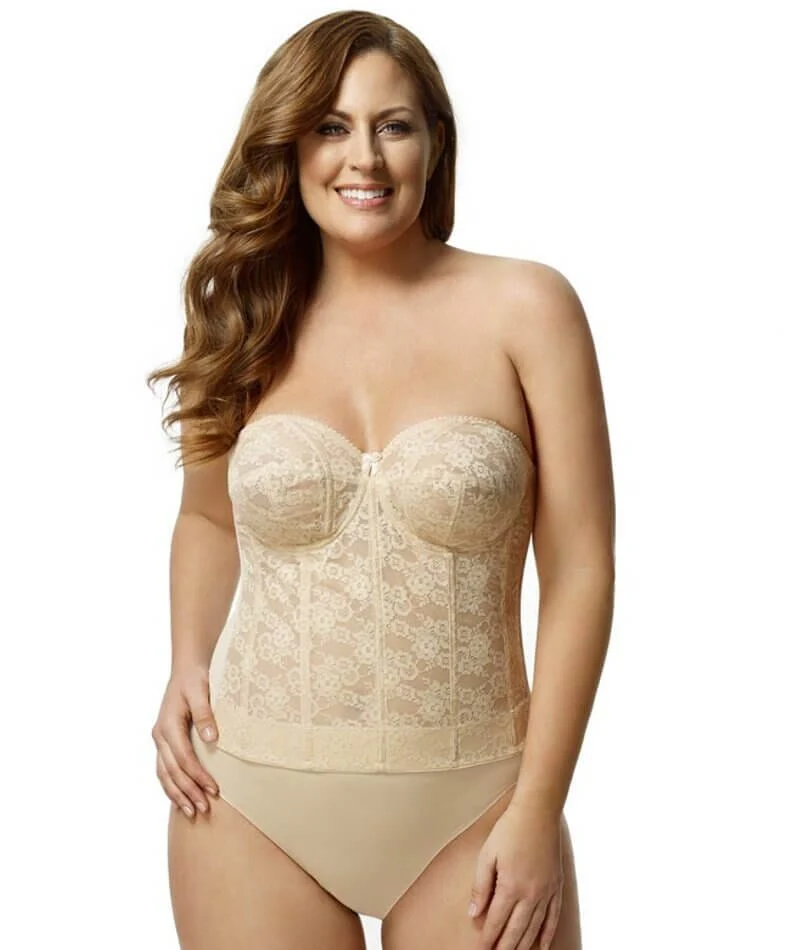 Elila Underwired Lace Strapless Longline Bra - Nude - Image 3
