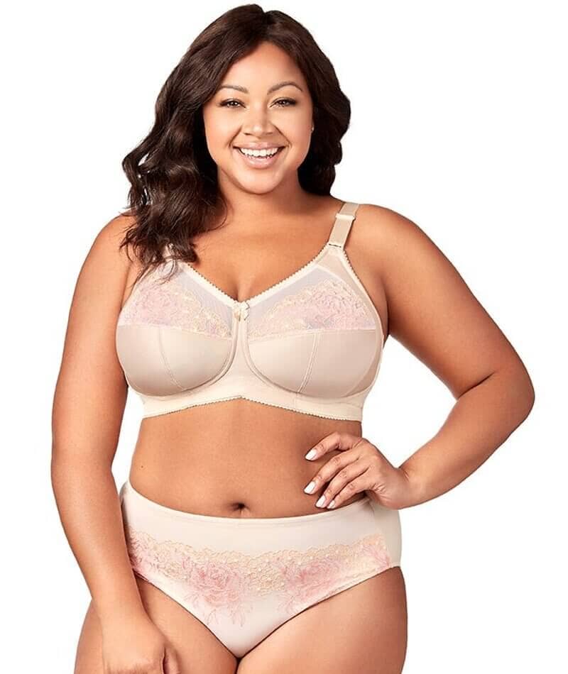 Elila Swiss Embroidered Soft Cup Wire-Free Bra - Nude - Image 3