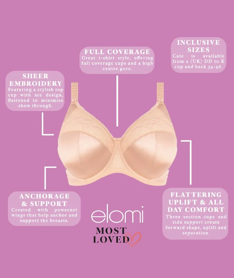 Elomi Cate Underwired Full Cup Banded Bra - Latte - Image 12