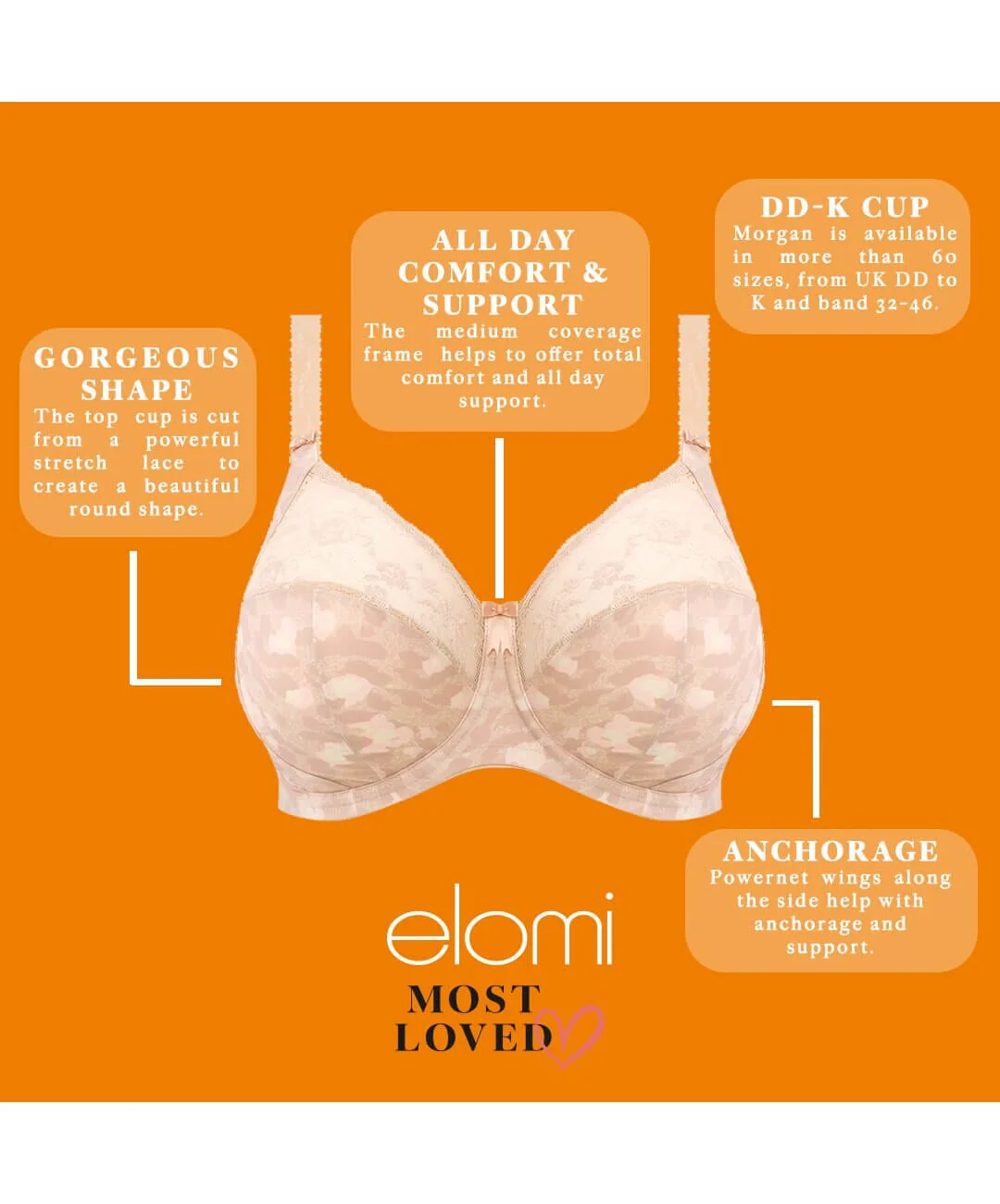 Elomi Morgan Underwired Bra - Toasted Almond - Image 12