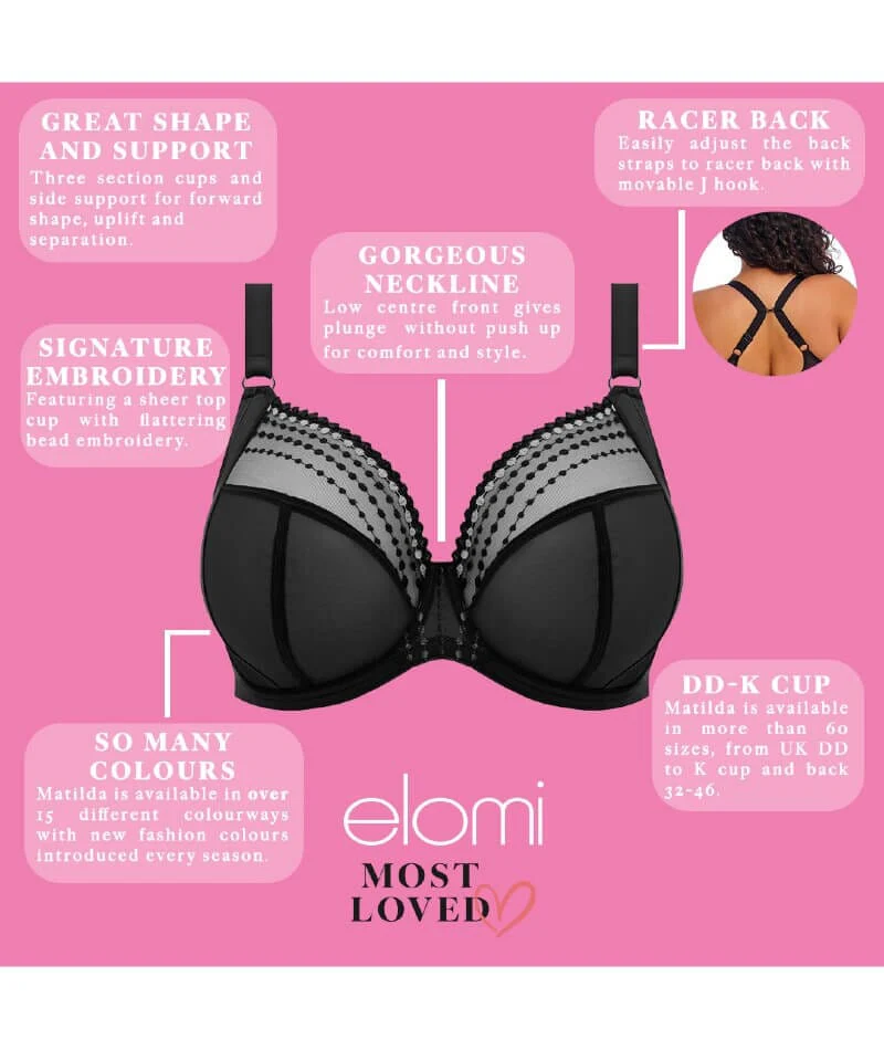 Elomi Matilda Underwired Plunge Bra - Black - Image 16