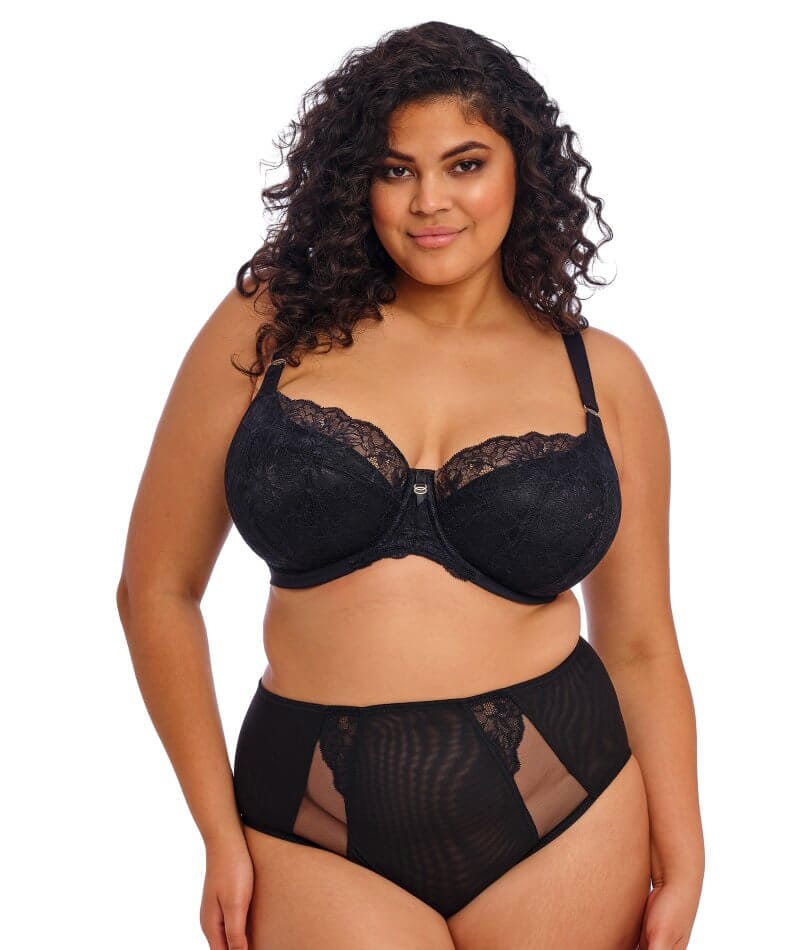Elomi Brianna Underwire Padded Half Cup Bra - Black - Image 7