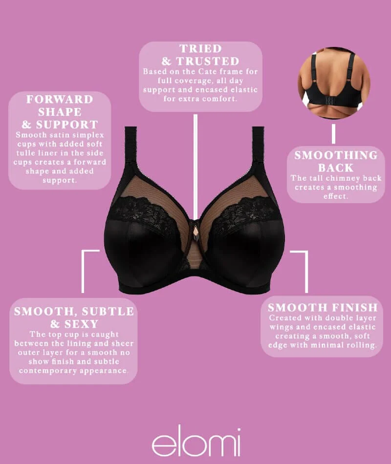 Elomi Cate Allure Underwired Bra - Black - Image 7