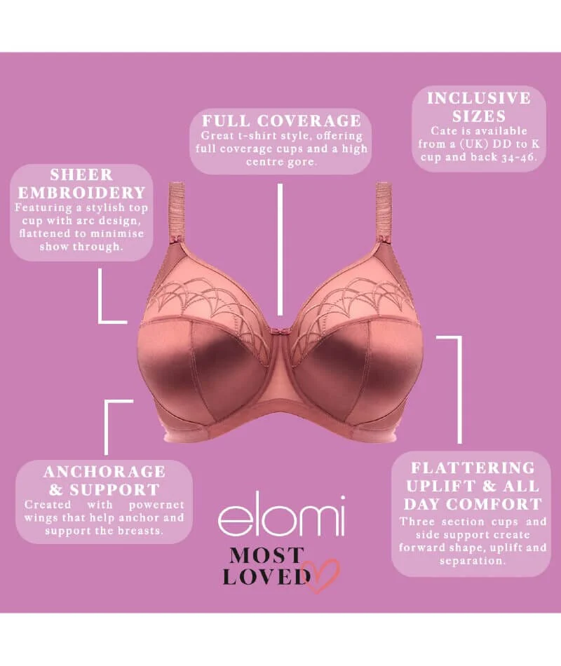 Elomi Cate Underwired Full Cup Banded Bra - Rosewood - Image 11