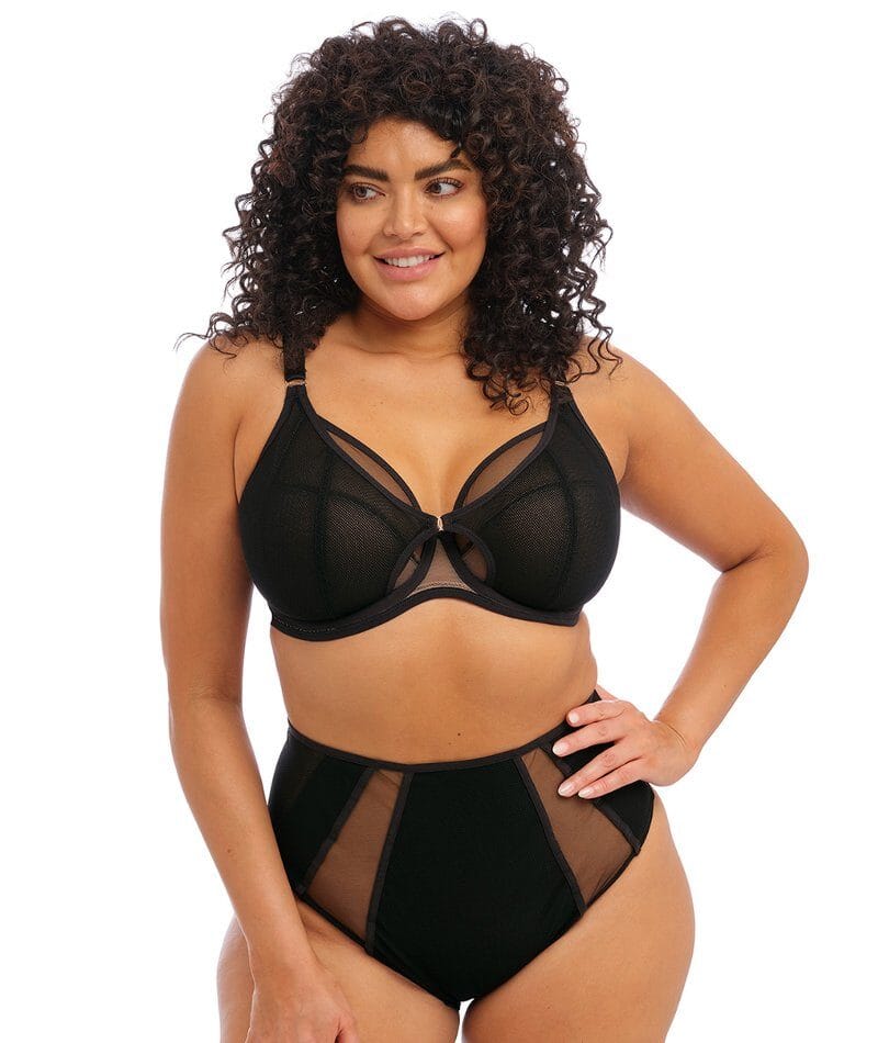 Elomi Kintai Underwired Plunge Bra - Black - Image 3