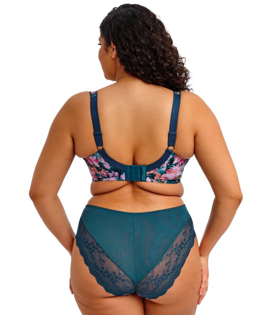 Elomi Lucie Underwire Stretch Plunge Bra - Teal Floral - Image 5