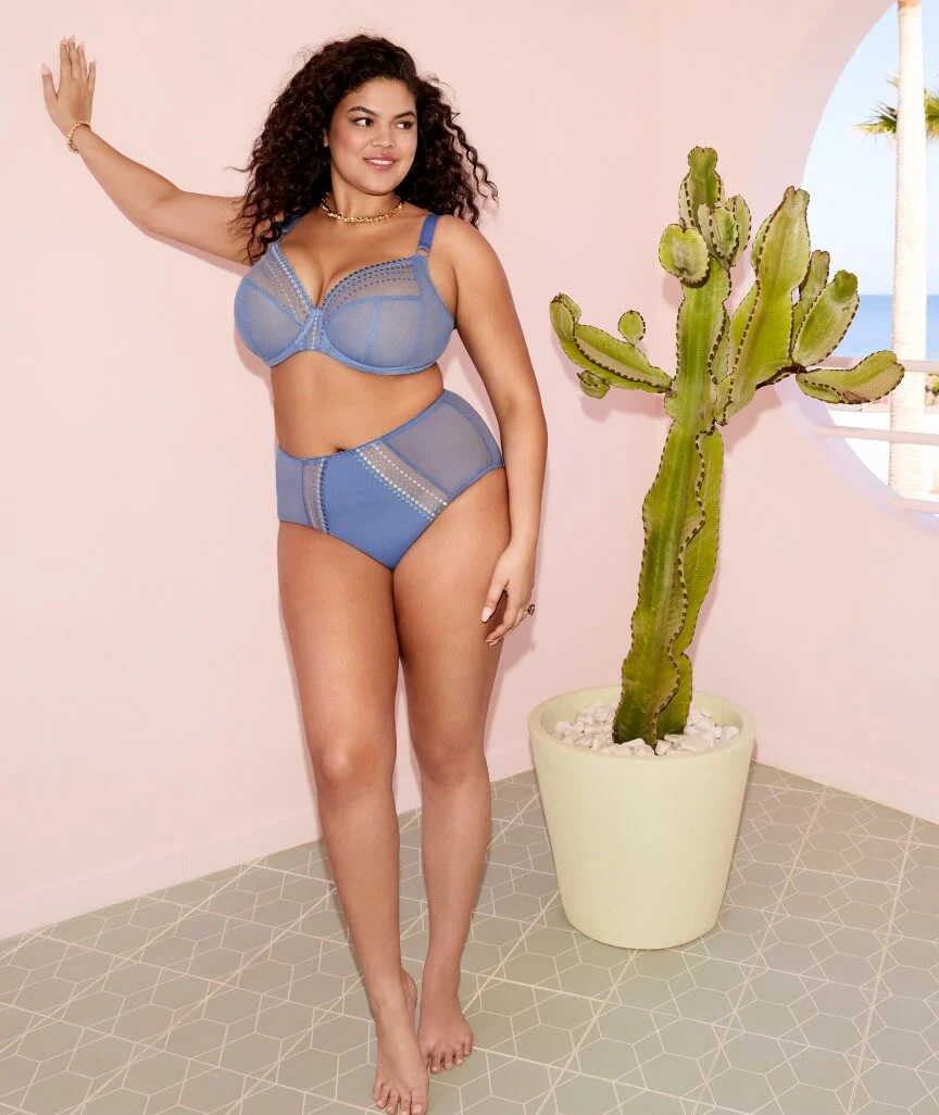 Elomi Matilda Underwired Plunge Bra - Lunar Blue - Image 4