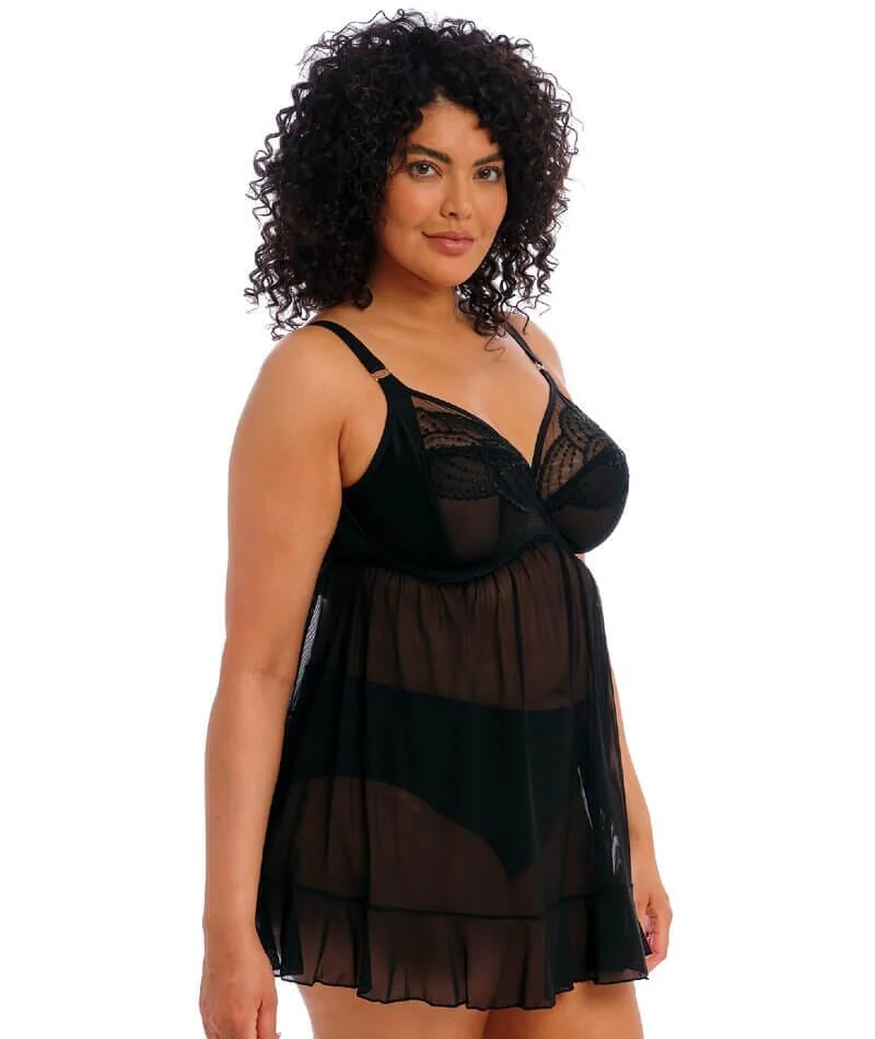 Elomi Priya Underwired Babydoll - Black - Image 3
