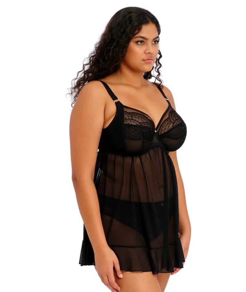 Elomi Priya Underwired Babydoll - Black - Image 6
