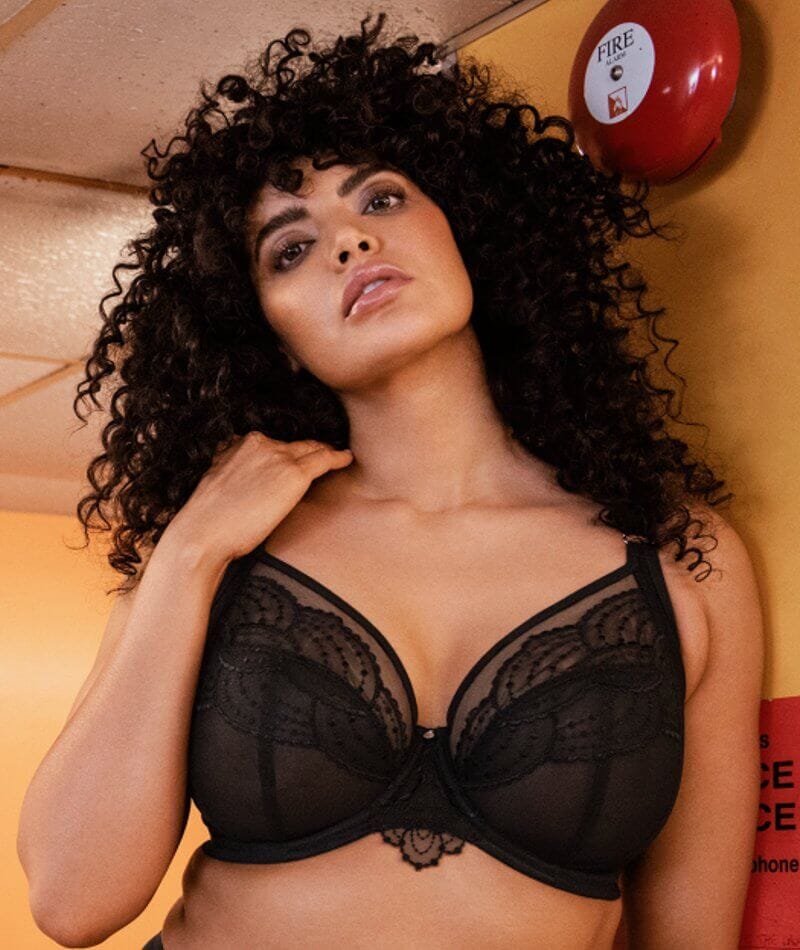 Elomi Priya Underwired Plunge Bra - Black - Image 3
