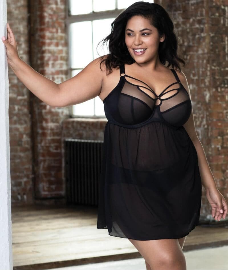 Elomi Sachi Underwired Babydoll - Black - Image 3