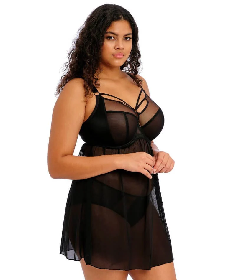 Elomi Sachi Underwired Babydoll - Black - Image 4