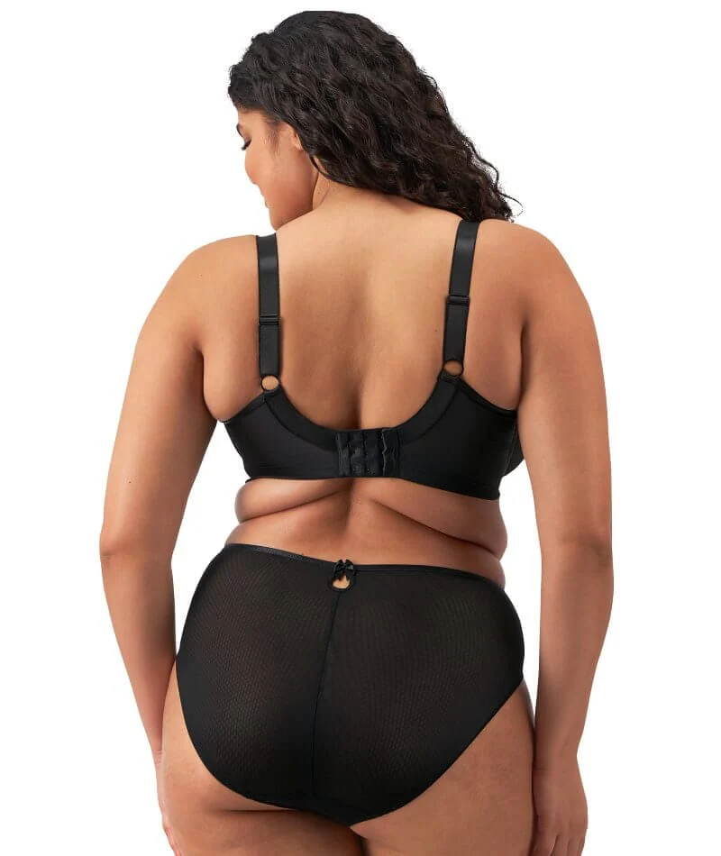 Elomi Teagan High Leg Brief - Black/Almond - Image 6