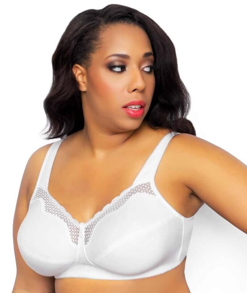 Exquisite Form Fully Cotton Soft Cup Wirefree Bra With Lace - White - Image 8