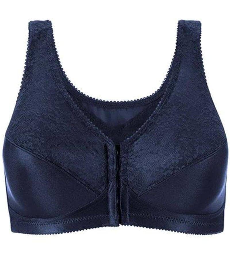 Exquisite Form Fully Front Close Wire-Free Posture Bra With Lace - Navy - Image 11