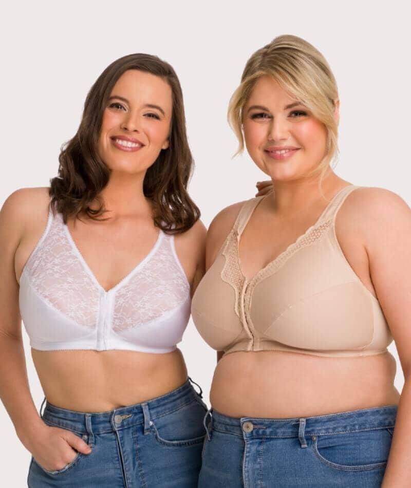 Exquisite Form Fully Front Close Wire-Free Posture Bra With Lace - Black - Image 4
