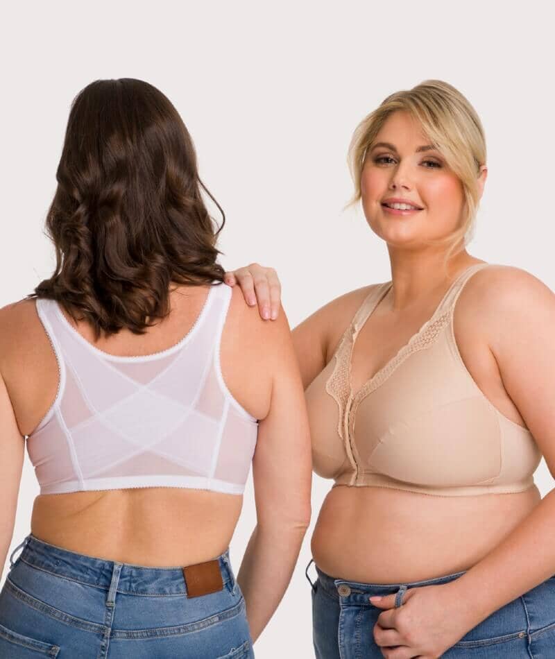 Exquisite Form Fully Front Close Wire-Free Posture Bra With Lace - Black - Image 5